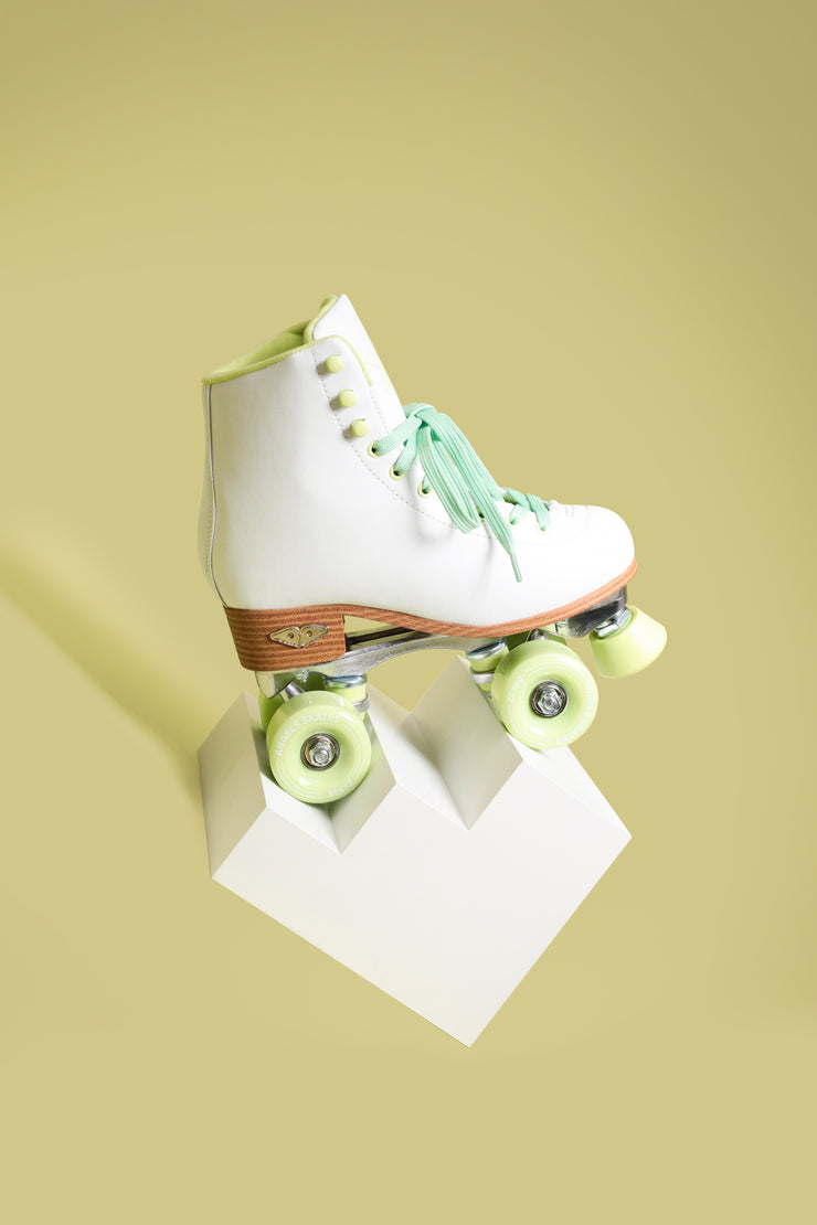 Lucky White Roller Skates